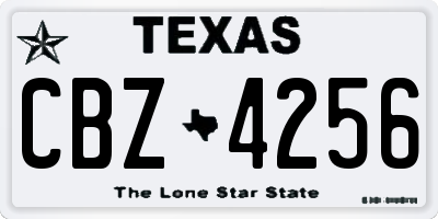 TX license plate CBZ4256