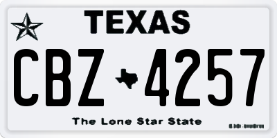 TX license plate CBZ4257