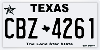 TX license plate CBZ4261