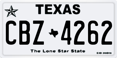 TX license plate CBZ4262