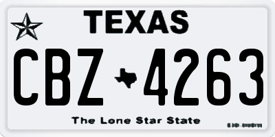 TX license plate CBZ4263