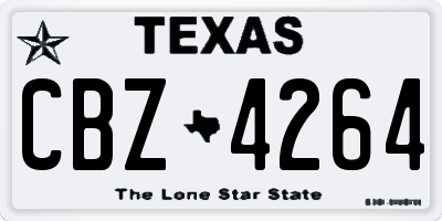 TX license plate CBZ4264