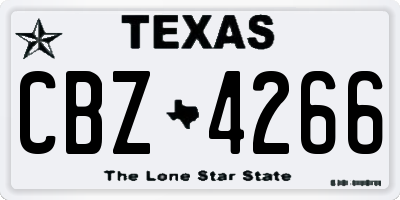 TX license plate CBZ4266