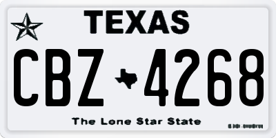 TX license plate CBZ4268