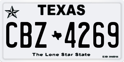 TX license plate CBZ4269