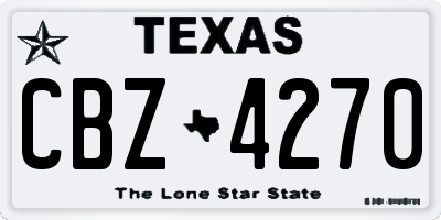 TX license plate CBZ4270