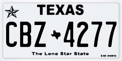 TX license plate CBZ4277