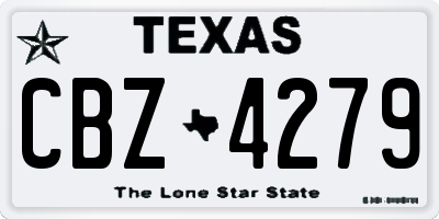 TX license plate CBZ4279