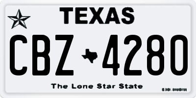 TX license plate CBZ4280