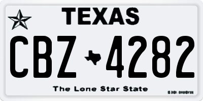 TX license plate CBZ4282