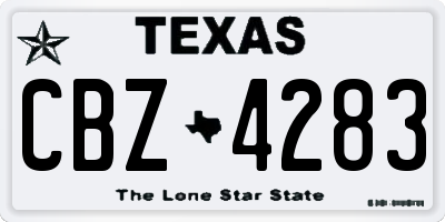 TX license plate CBZ4283