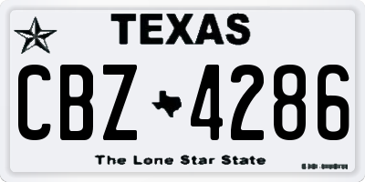 TX license plate CBZ4286