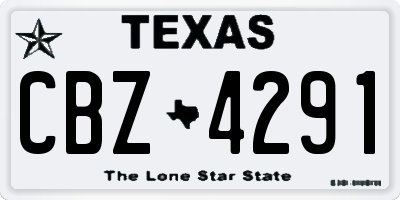 TX license plate CBZ4291