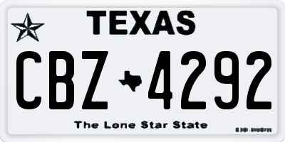 TX license plate CBZ4292