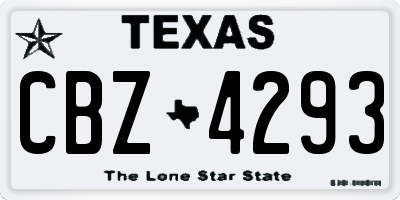 TX license plate CBZ4293