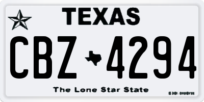 TX license plate CBZ4294