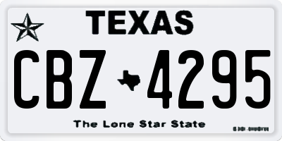TX license plate CBZ4295