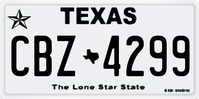 TX license plate CBZ4299