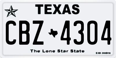 TX license plate CBZ4304