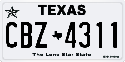 TX license plate CBZ4311