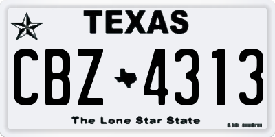 TX license plate CBZ4313