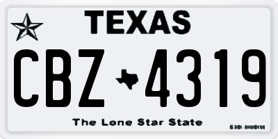 TX license plate CBZ4319