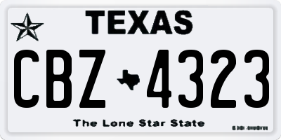 TX license plate CBZ4323
