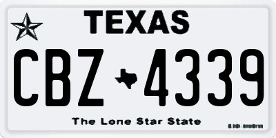 TX license plate CBZ4339