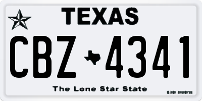 TX license plate CBZ4341