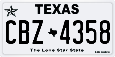 TX license plate CBZ4358