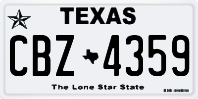 TX license plate CBZ4359