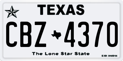 TX license plate CBZ4370