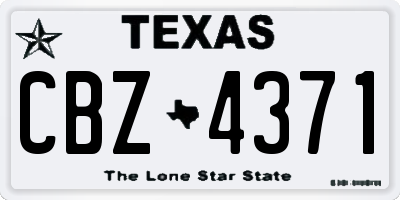 TX license plate CBZ4371