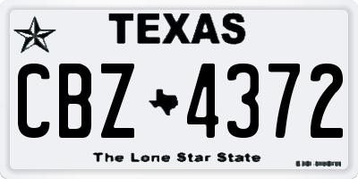 TX license plate CBZ4372