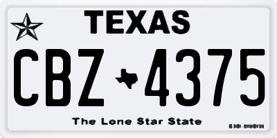 TX license plate CBZ4375