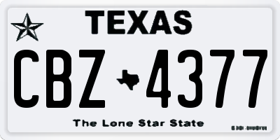 TX license plate CBZ4377