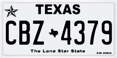 TX license plate CBZ4379