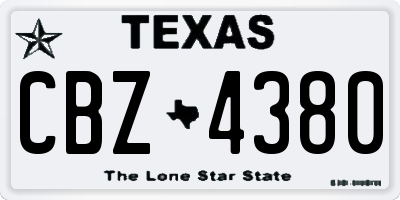 TX license plate CBZ4380