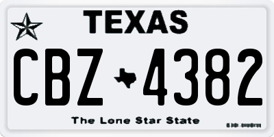 TX license plate CBZ4382