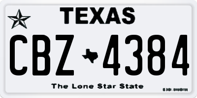 TX license plate CBZ4384