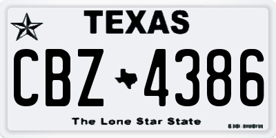 TX license plate CBZ4386