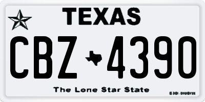TX license plate CBZ4390