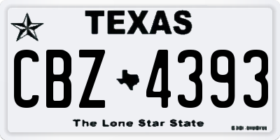 TX license plate CBZ4393