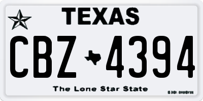 TX license plate CBZ4394