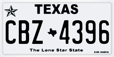 TX license plate CBZ4396
