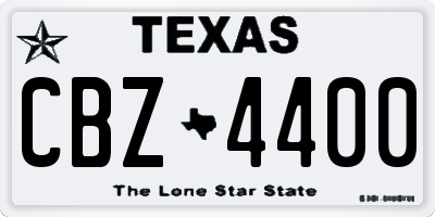 TX license plate CBZ4400