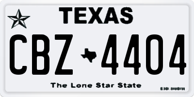 TX license plate CBZ4404