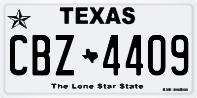 TX license plate CBZ4409