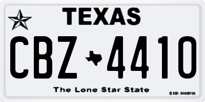 TX license plate CBZ4410