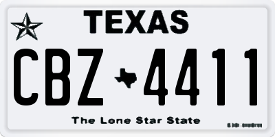 TX license plate CBZ4411